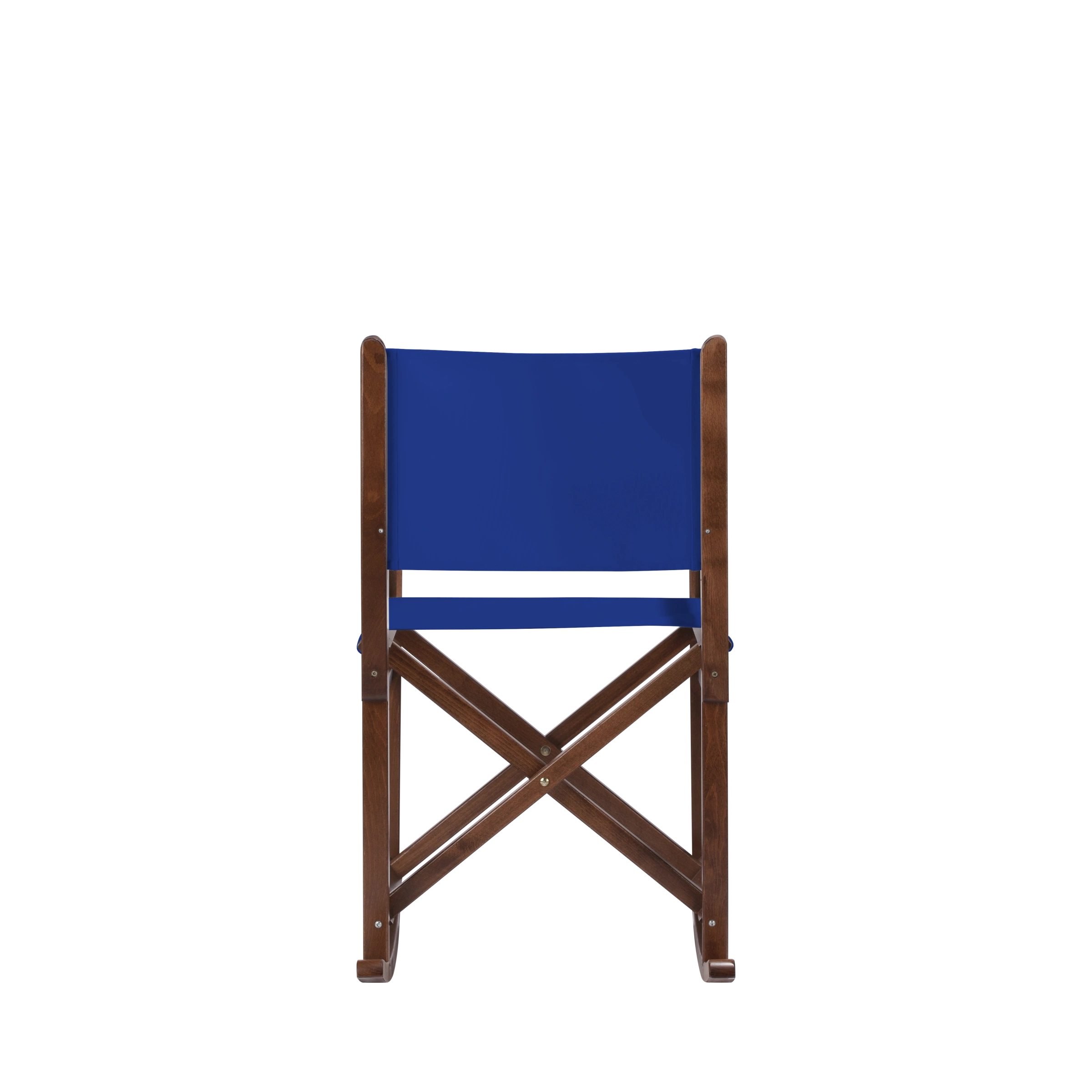 Schaukelstuhl Helmut aus braunem Buchenholz mit dunkelblauem Bezug, Rückansicht
#Swing | Set (Farbe)_dunkelblau