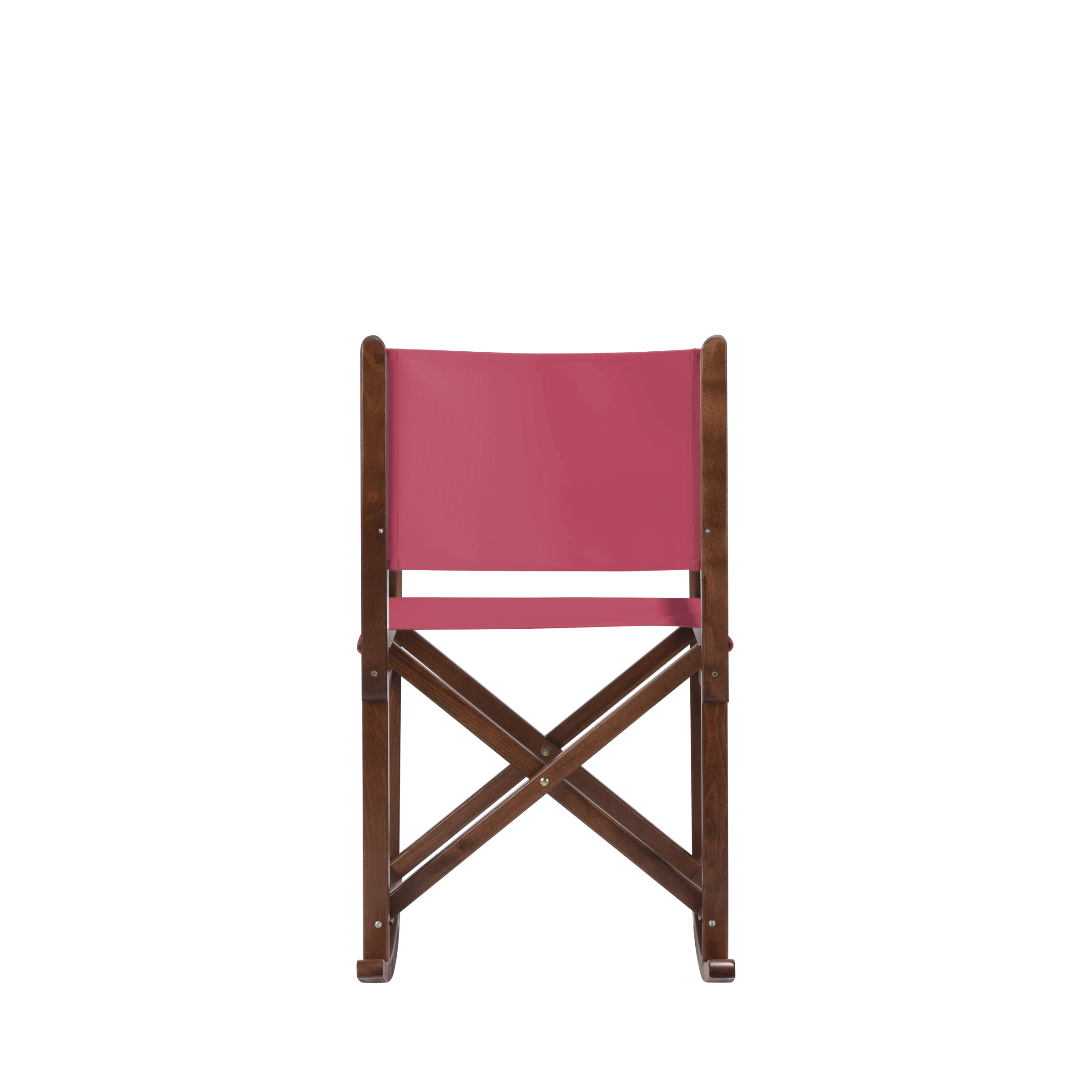 Schaukelstuhl Helmut aus braunem Buchenholz mit Bezug in fuchsia, Rückansicht
#Swing | Set (Farbe)_fuchsia