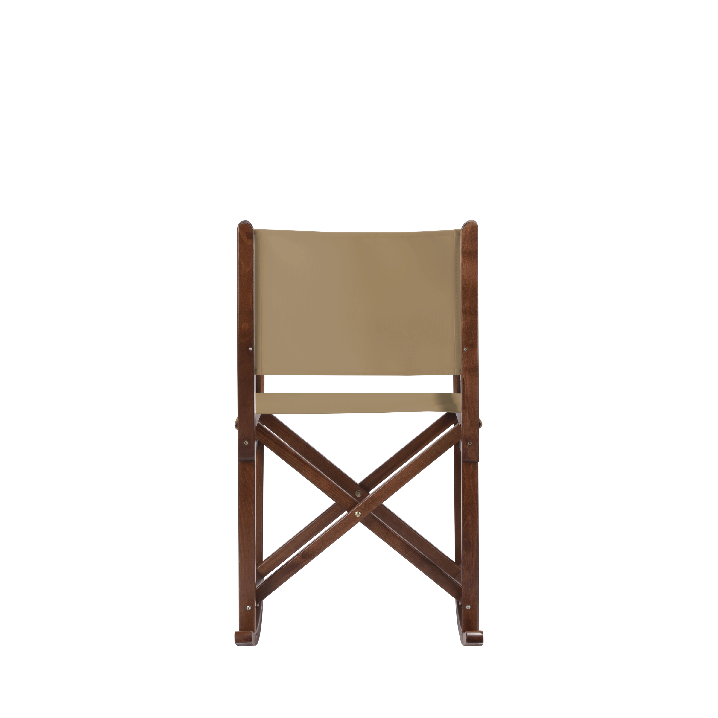 Schaukelstuhl Helmut aus braunem Buchenholz mit Bezug in grau-beige, Rückansicht
#Swing | Set (Farbe)_grau-beige