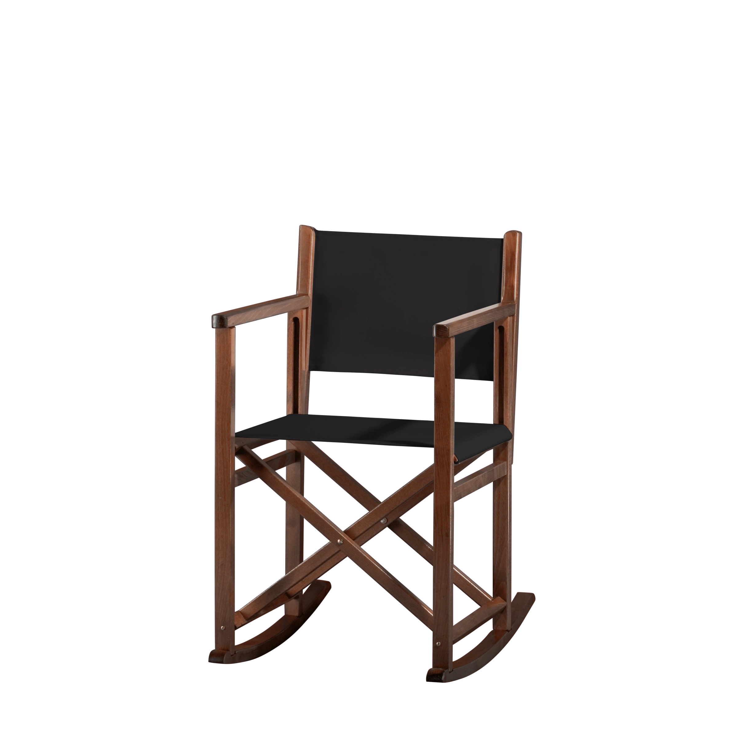 Schaukelstuhl Helmut aus braunem Buchenholz mit schwarzem Bezug, Seitenansicht
#Swing | Set (Farbe)_schwarz