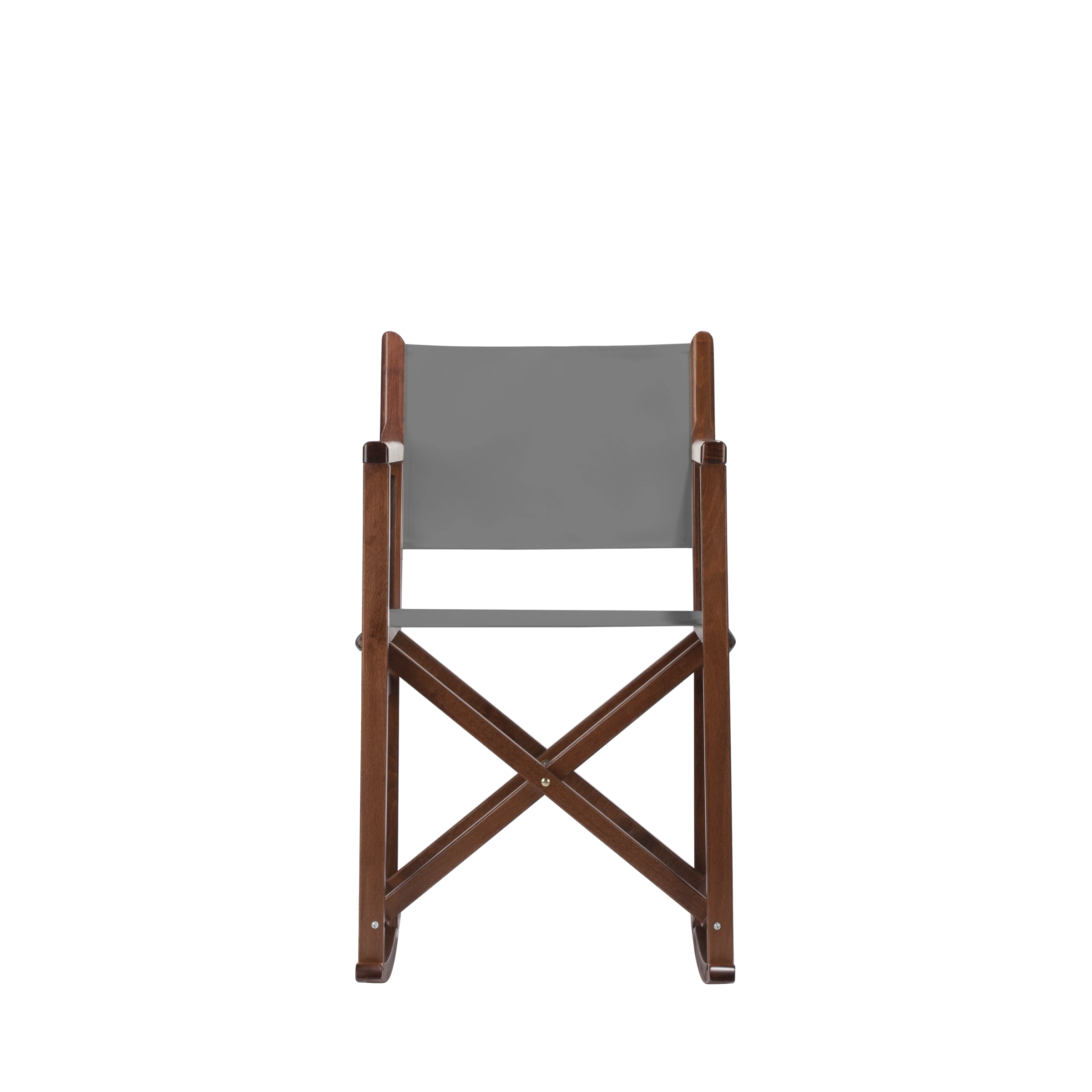 Schaukelstuhl Helmut aus braunem Buchenholz mit anthrazitem Bezug, Frontalansicht
#Swing | Set (Farbe)_anthrazit