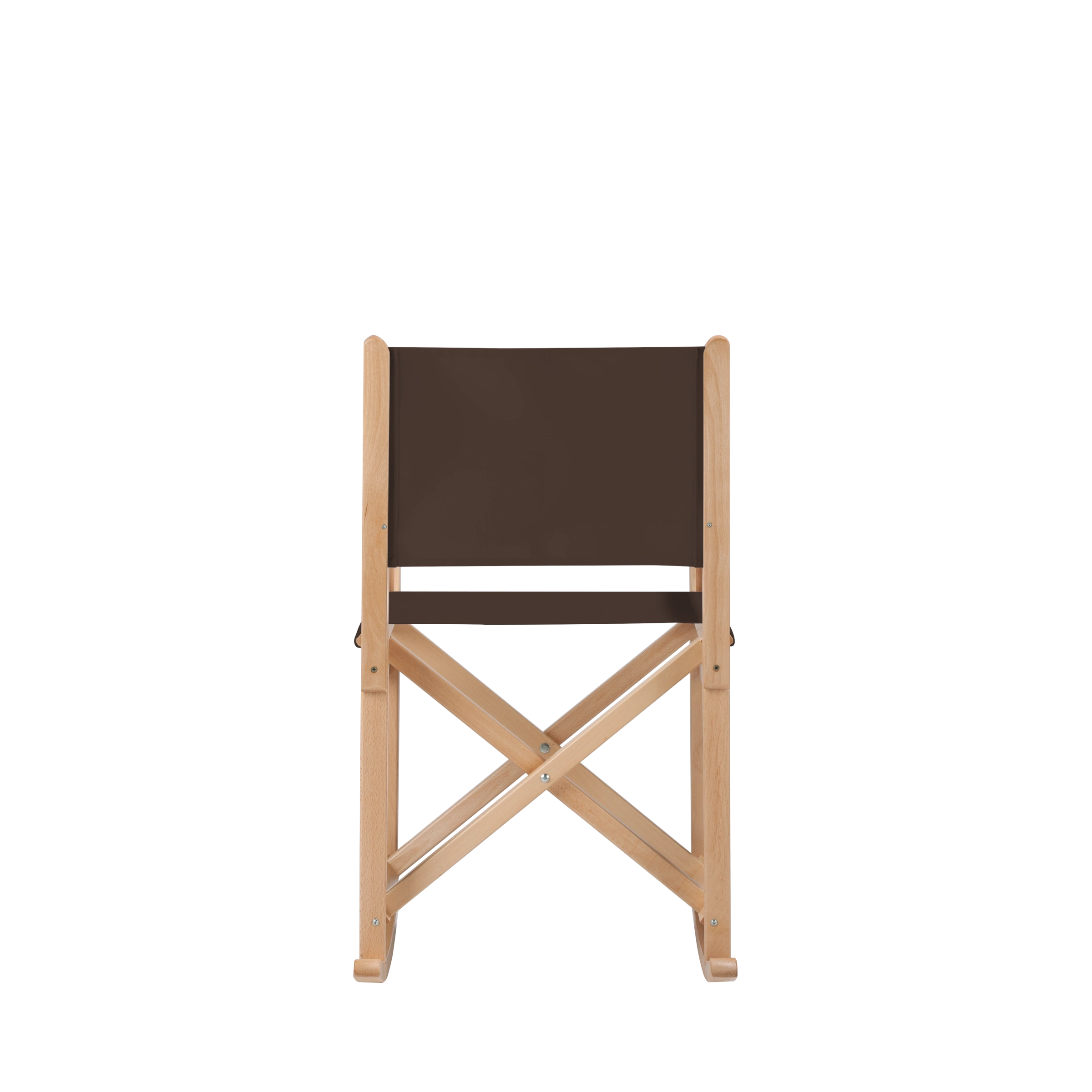 Schaukelstuhl Helmut aus naturfarbenem Buchenholz mit Bezug in caffé, Rückansicht
#Swing | Set (Farbe)_caffé