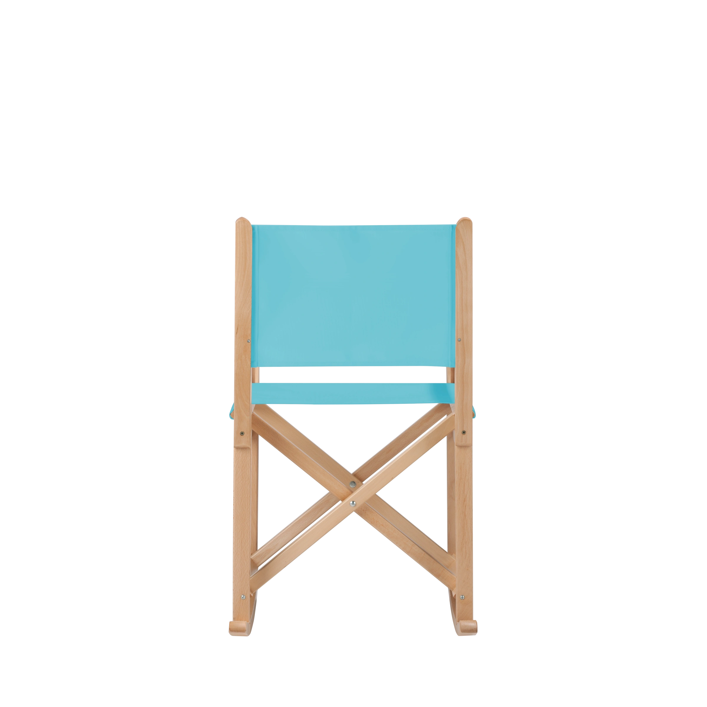 Schaukelstuhl Helmut aus naturfarbenem Buchenholz mit hellblauem Bezug, Rückansicht
#Swing | Set (Farbe)_hellblau