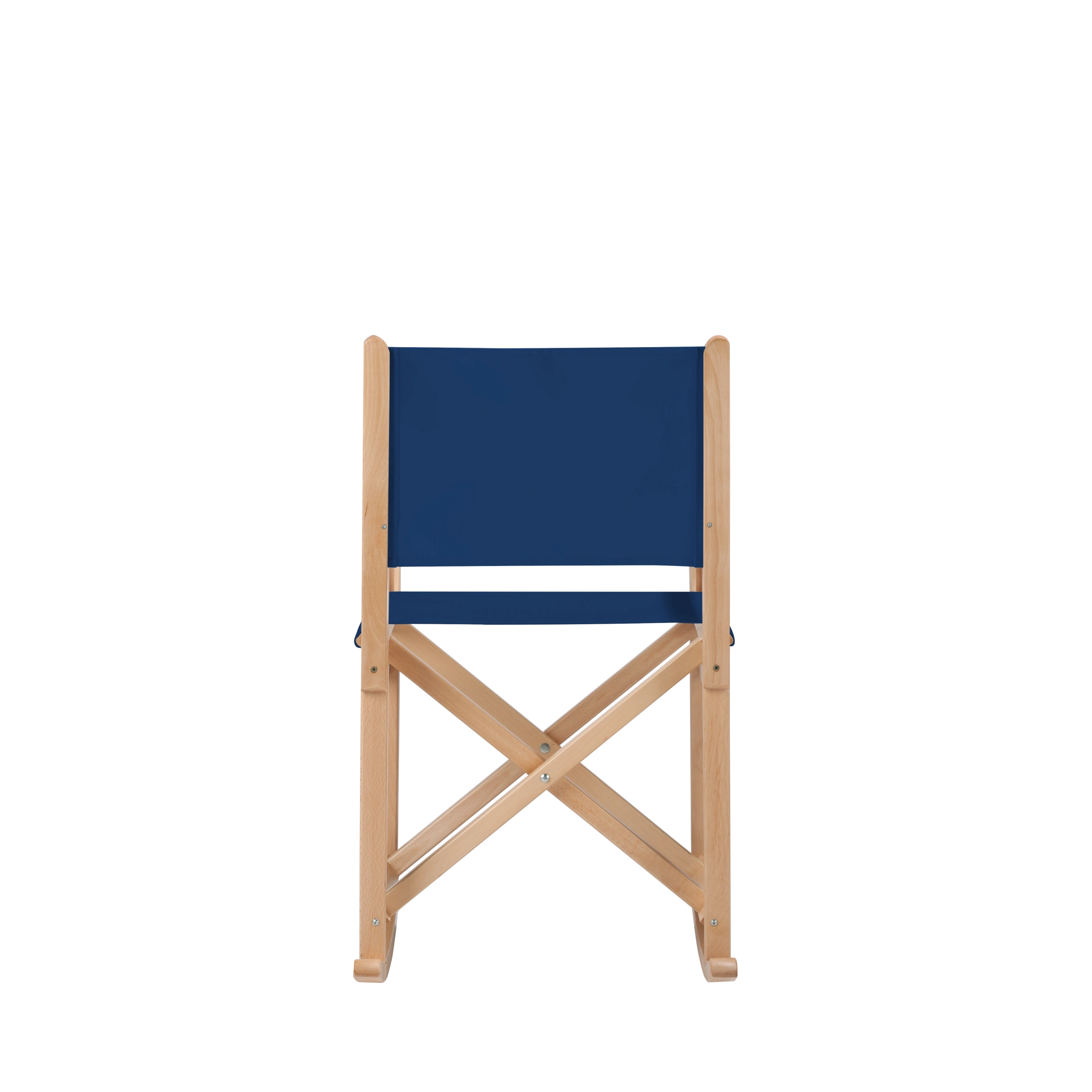 Schaukelstuhl Helmut aus naturfarbenem Buchenholz mit Bezug in marine, Rückansicht
#Swing | Set (Farbe)_marine