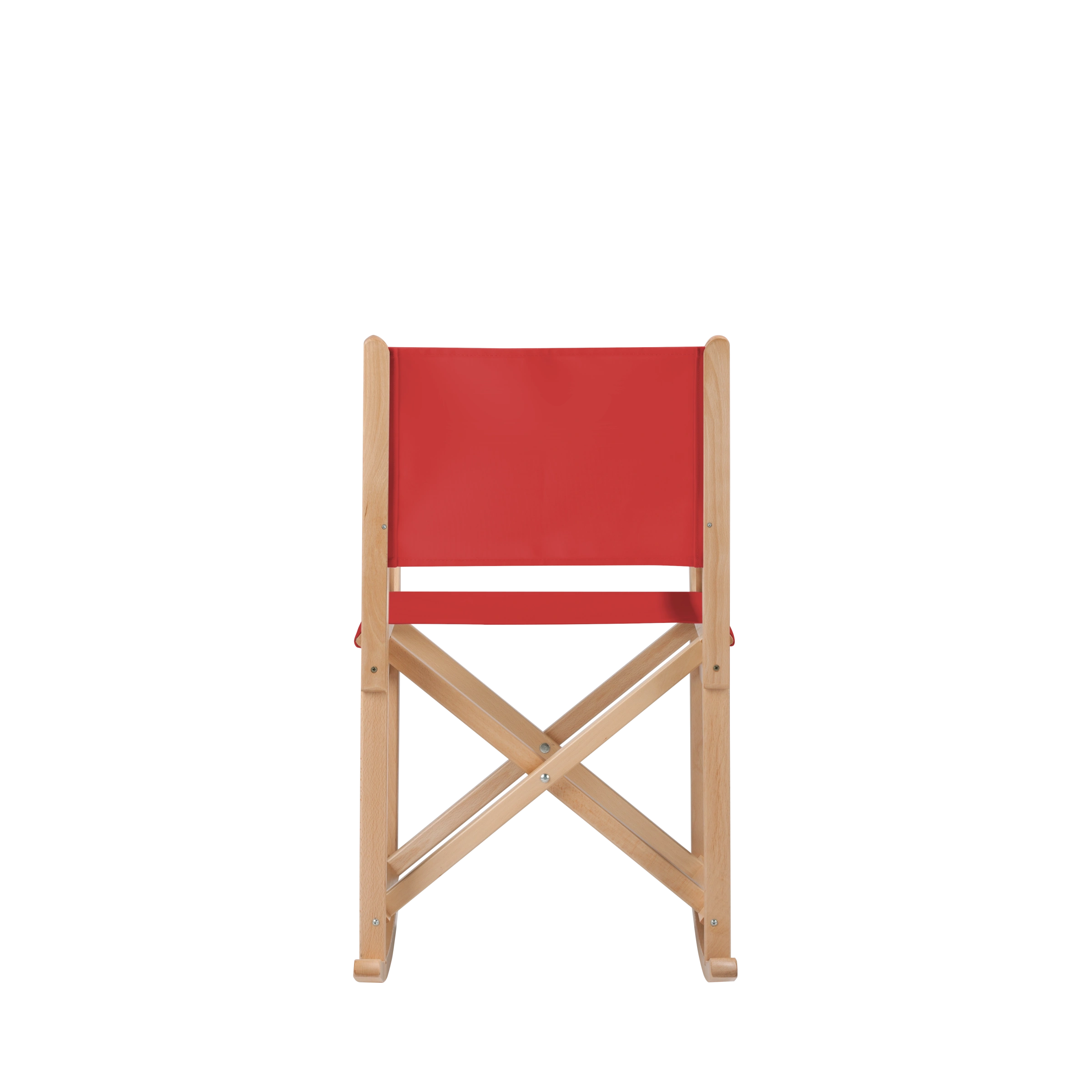 Schaukelstuhl Helmut aus naturfarbenem Buchenholz mit Bezug in rivarot, Rückansicht
#Swing | Set (Farbe)_rivarot