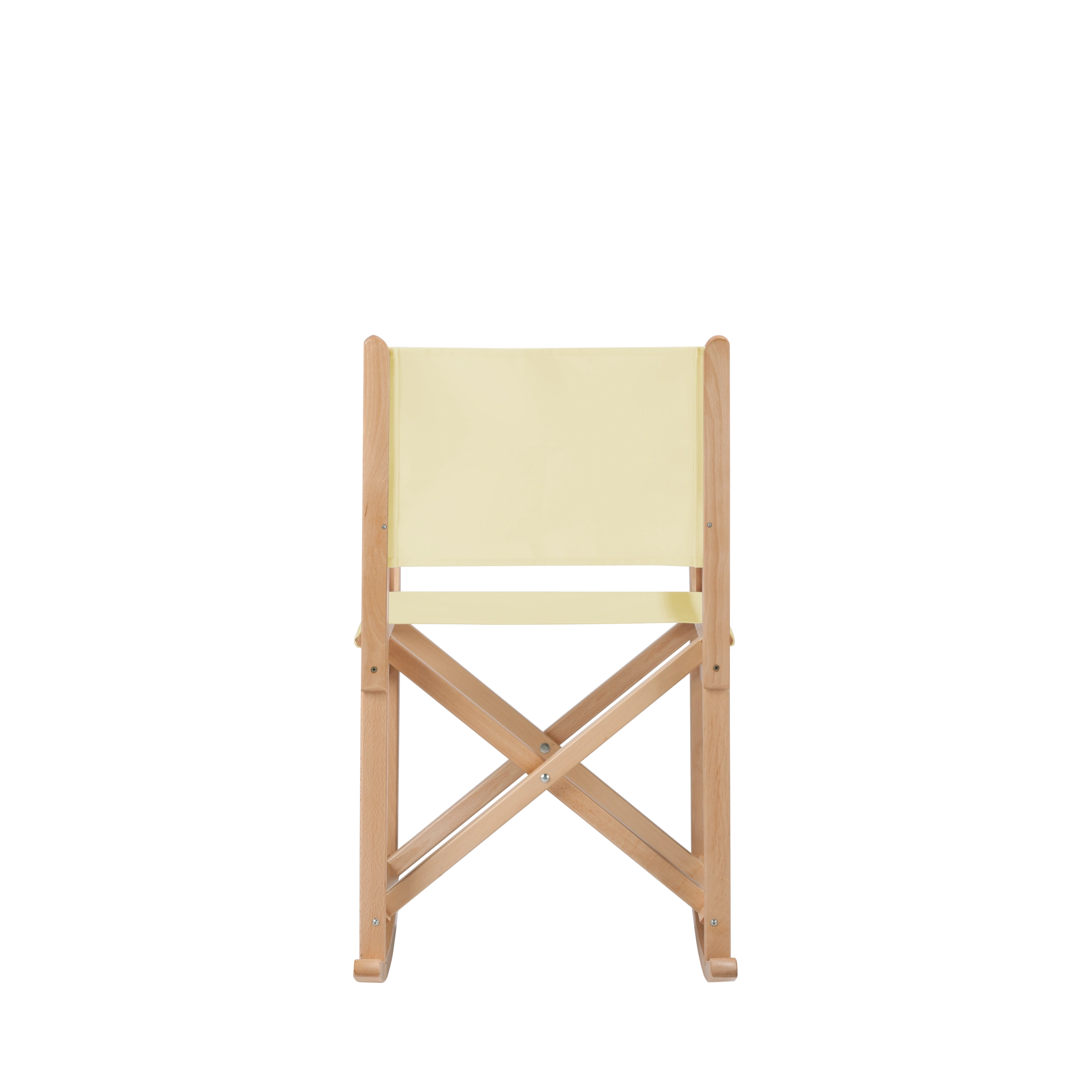 Schaukelstuhl Helmut aus naturfarbenem Buchenholz mit Bezug in vanille, Rückansicht
#Swing | Set (Farbe)_vanille