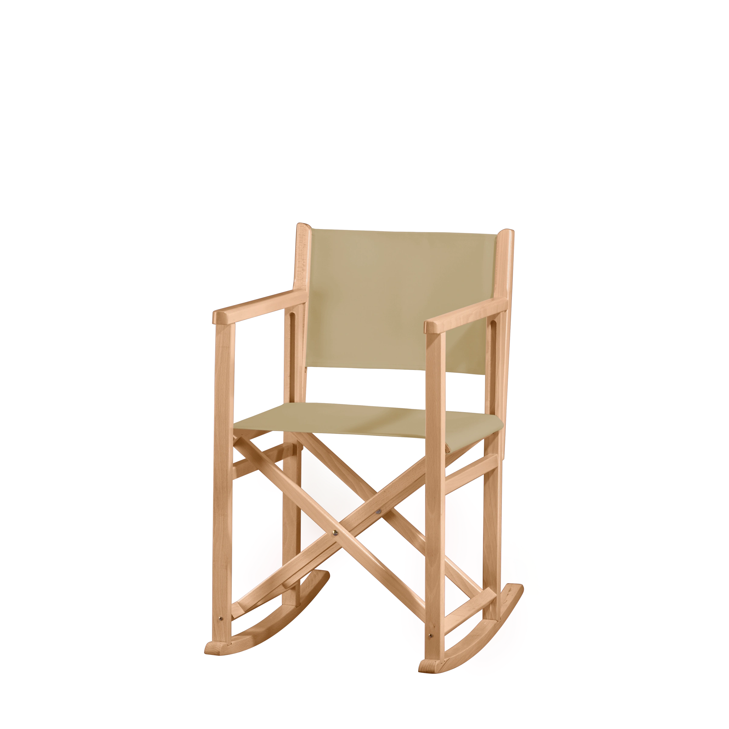 Schaukelstuhl Helmut aus naturfarbenem Buchenholz mit Bezug in beige, Seitenansicht
#Swing | Set (Farbe)_beige