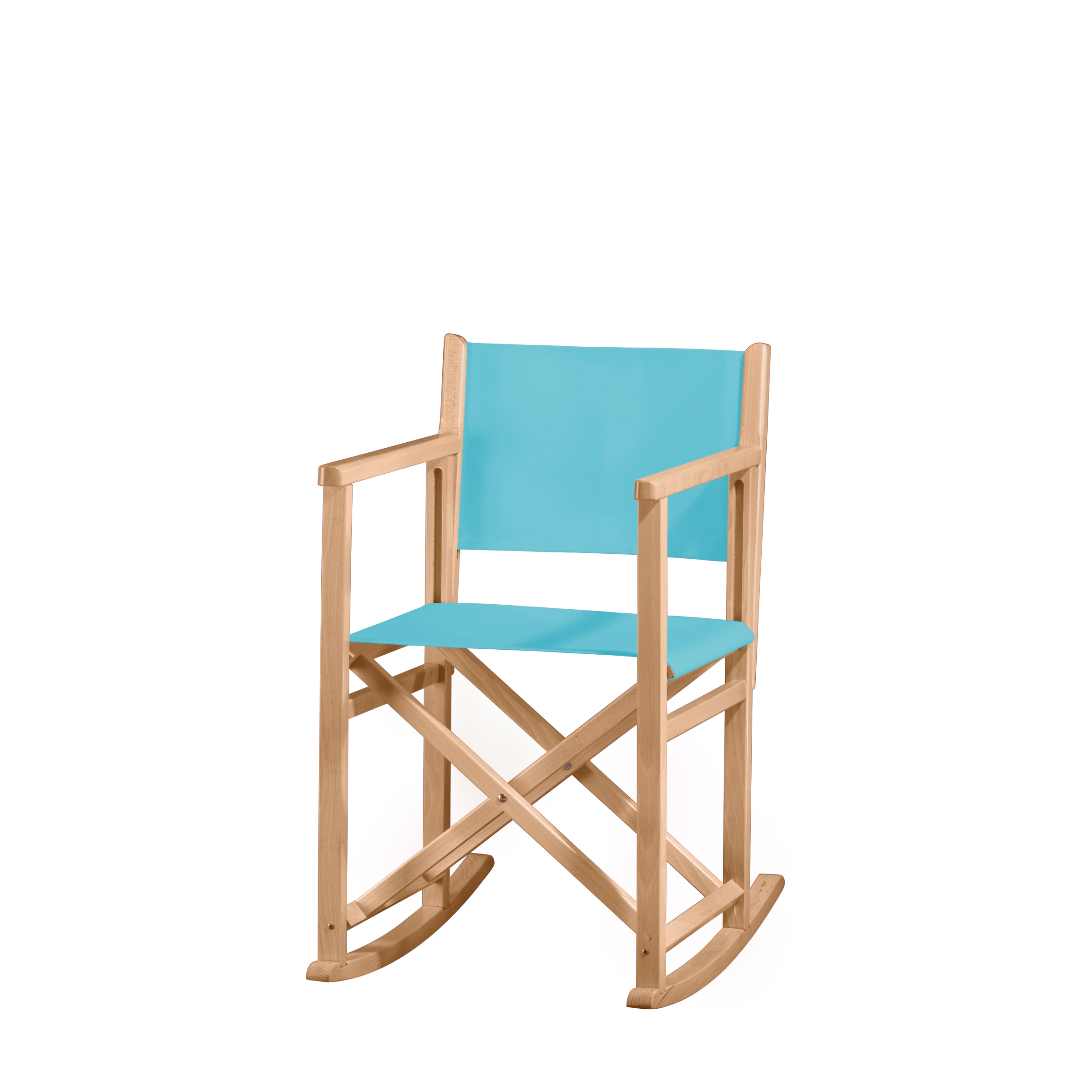 Schaukelstuhl Helmut aus naturfarbenem Buchenholz mit hellblauem Bezug, Seitenansicht
#Swing | Set (Farbe)_hellblau