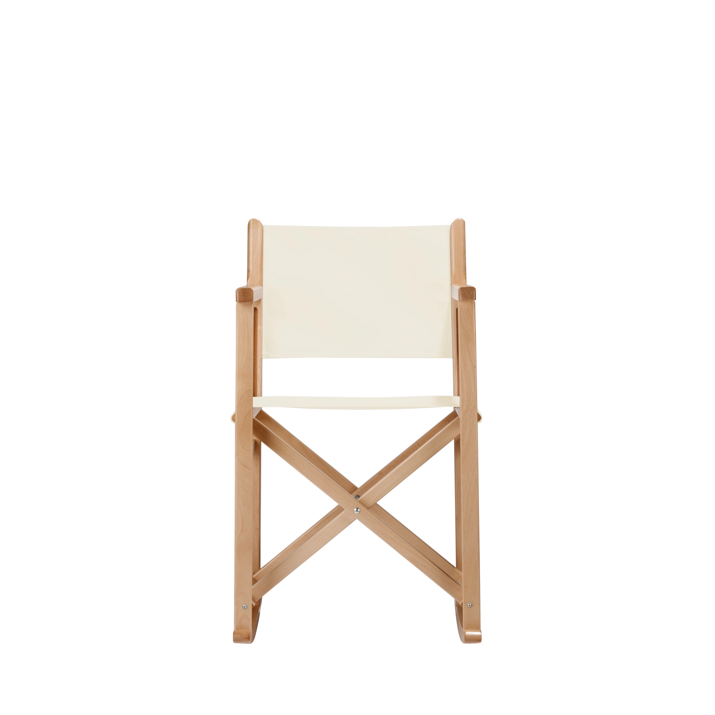 Schaukelstuhl Helmut aus naturfarbenem Buchenholz mit naturfarbenem Bezug, Frontalansicht
#Swing | Set (Farbe)_natur