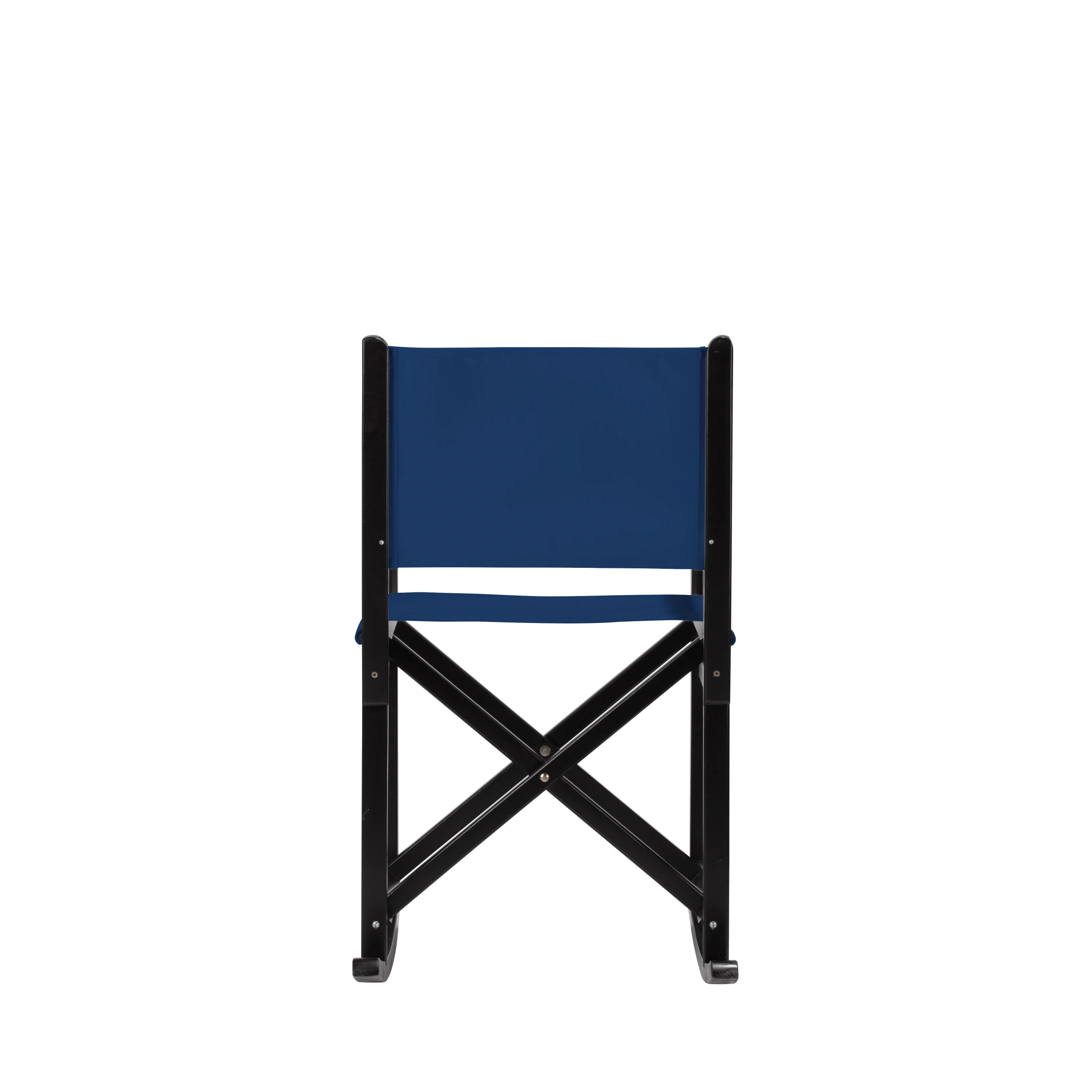 Schaukelstuhl Helmut aus schwarzem Buchenholz mit Bezug in marine, Frontalansicht
#Swing | Set (Farbe)_marine