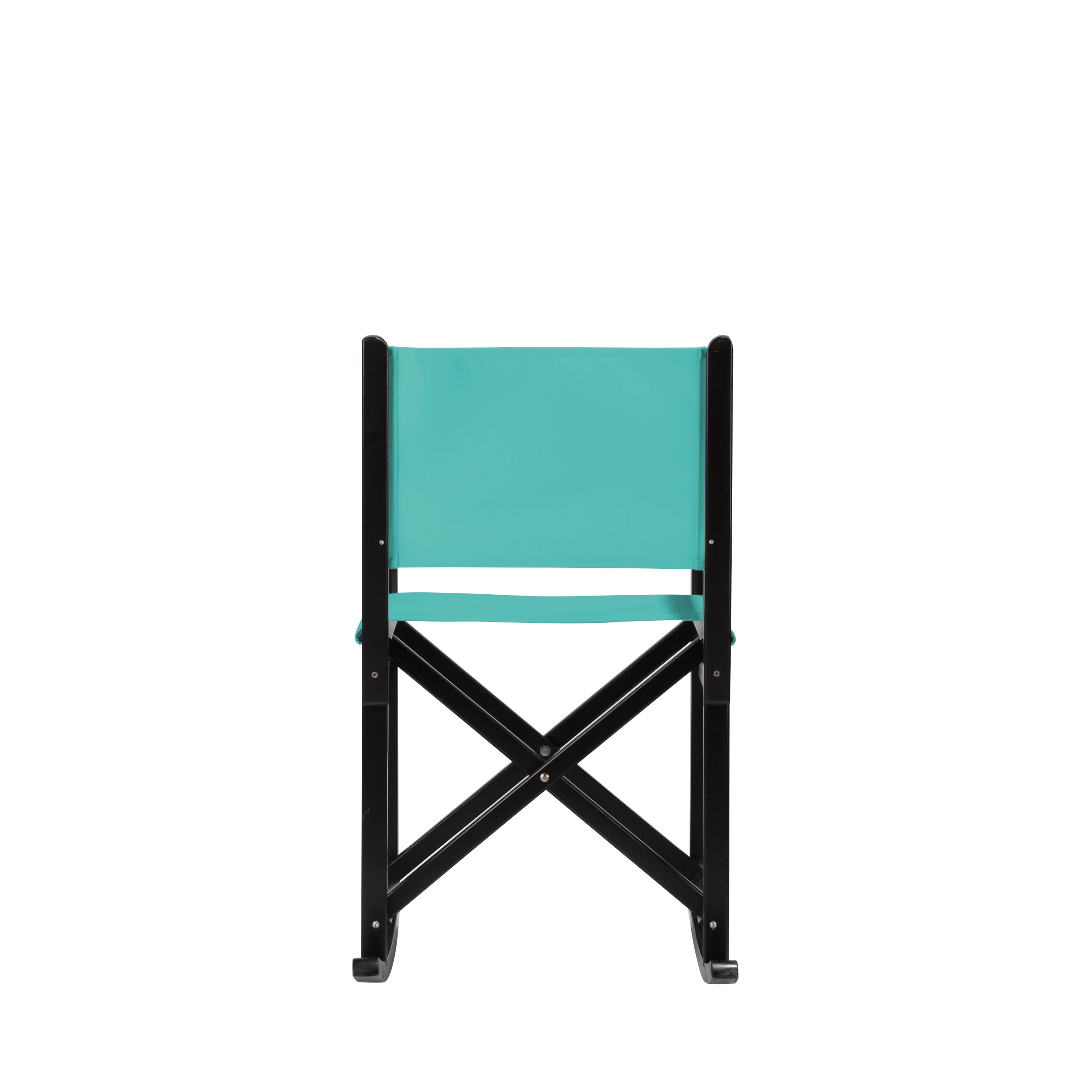 Schaukelstuhl Helmut aus schwarzem Buchenholz mit türkisem Bezug, Rückansicht
#Swing | Set (Farbe)_türkis