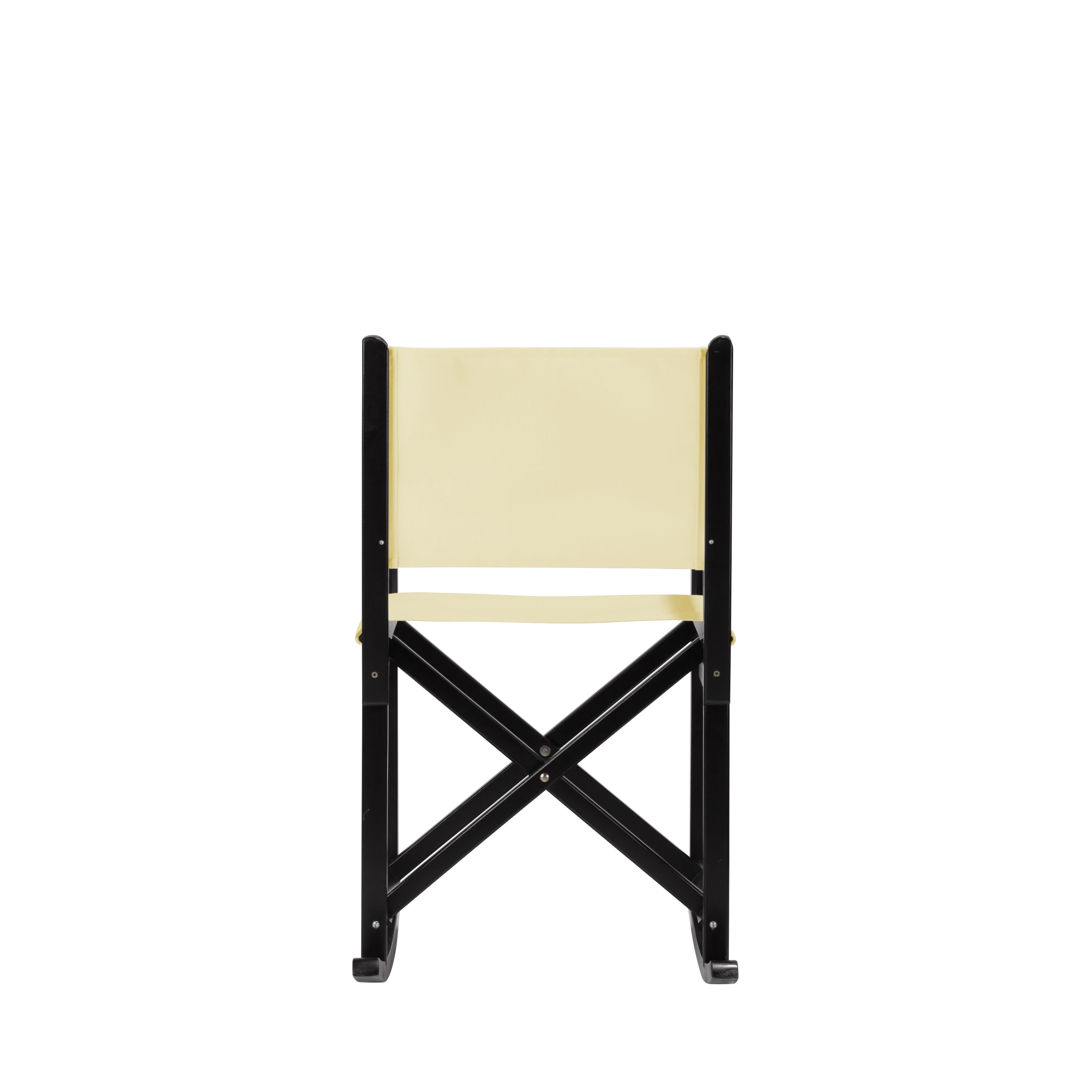 Schaukelstuhl Helmut aus schwarzem Buchenholz mit Bezug in vanille, Rückansicht
#Swing | Set (Farbe)_vanille