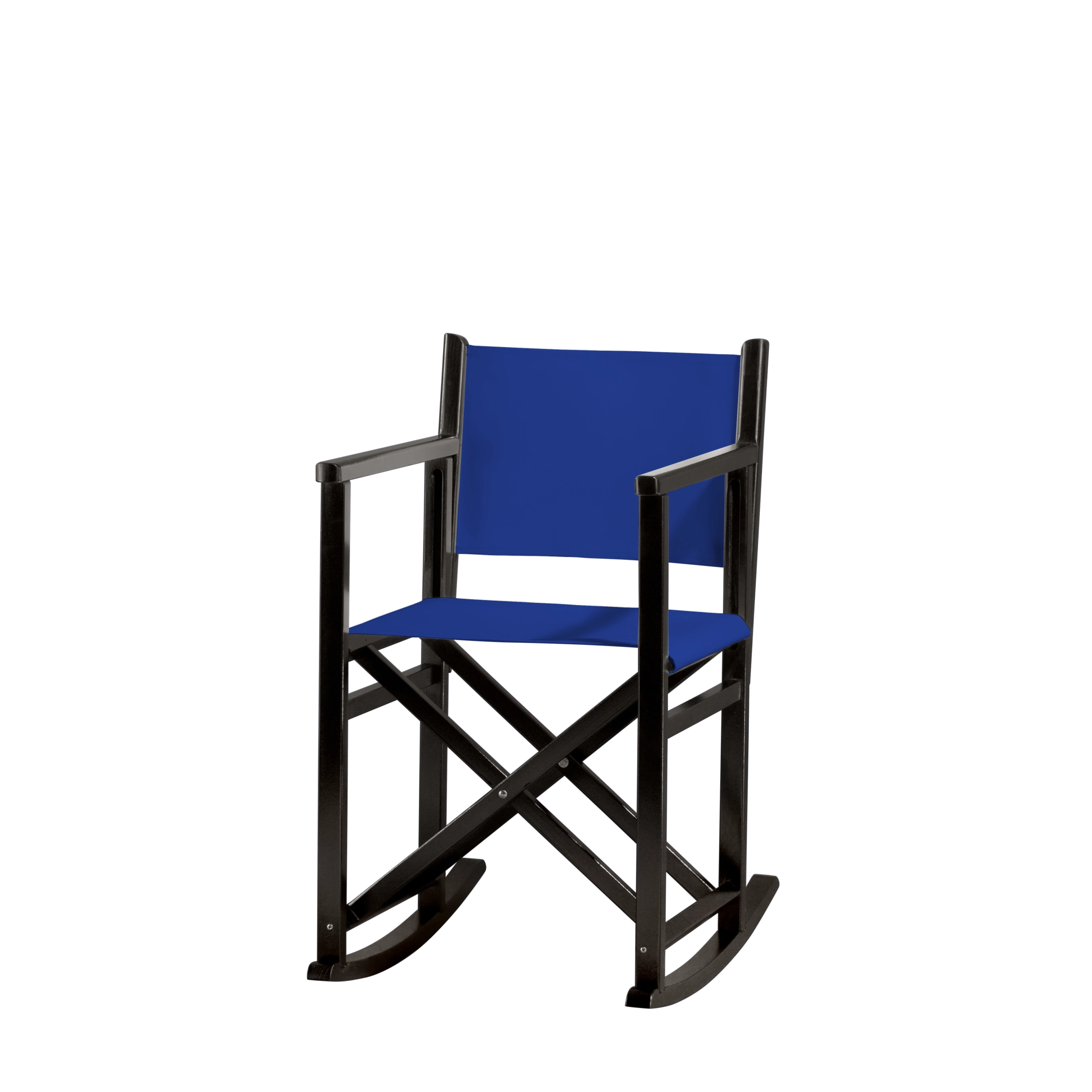 Schaukelstuhl Helmut aus schwarzem Buchenholz mit dunkelblauem Bezug, Seitenansicht
#Swing | Set (Farbe)_dunkelblau