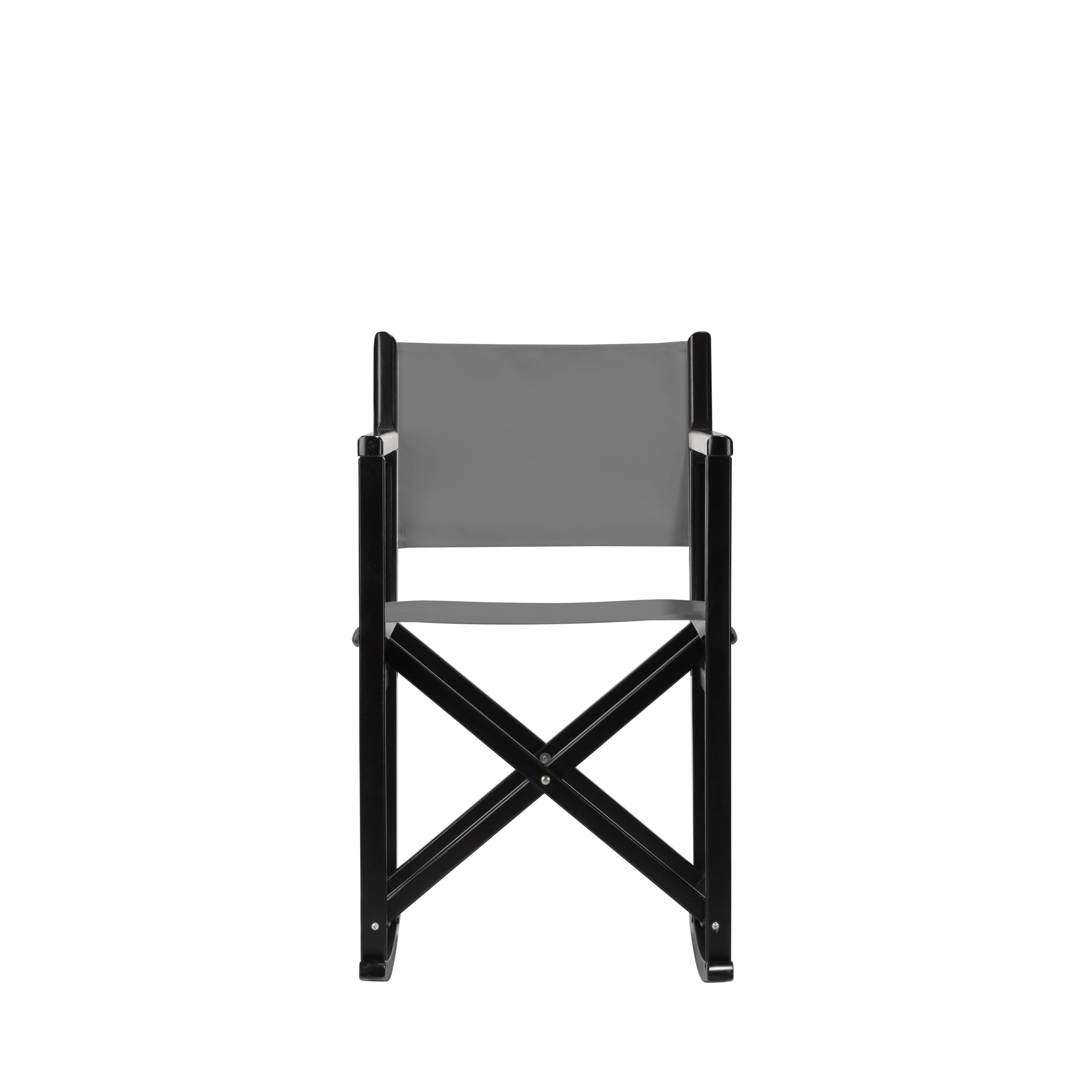 Schaukelstuhl Helmut aus schwarzem Buchenholz mit anthrazitem Bezug, Frontalansicht
#Swing | Set (Farbe)_anthrazit