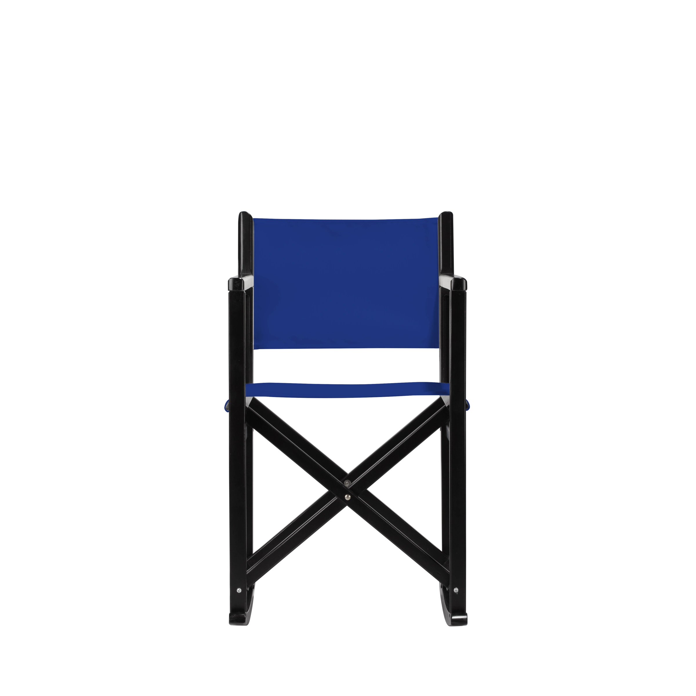 Schaukelstuhl Helmut aus schwarzem Buchenholz mit dunkelblauem Bezug, Frontalansicht
#Swing | Set (Farbe)_dunkelblau