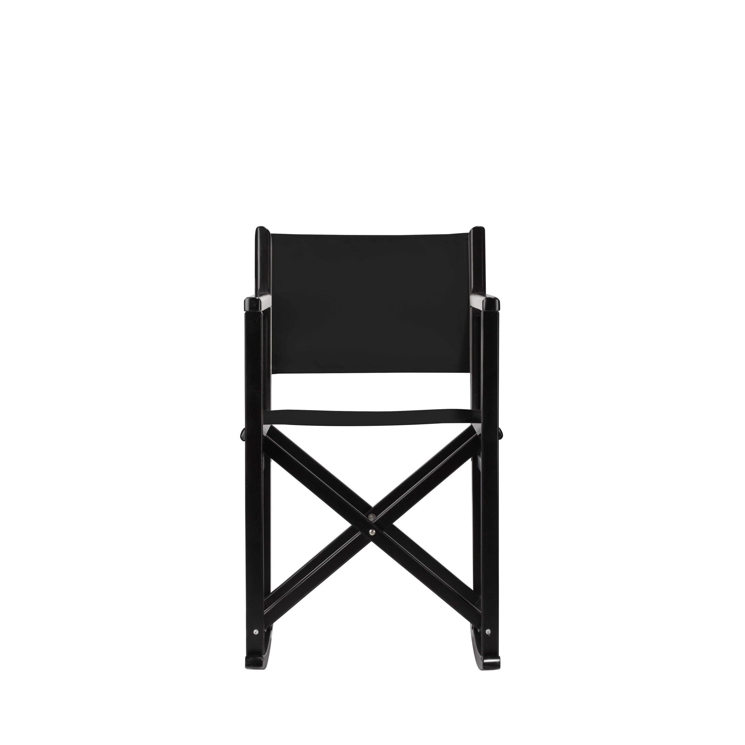 Schaukelstuhl Helmut aus schwarzem Buchenholz mit schwarzem Bezug, Frontalansicht
#Swing | Set (Farbe)_schwarz